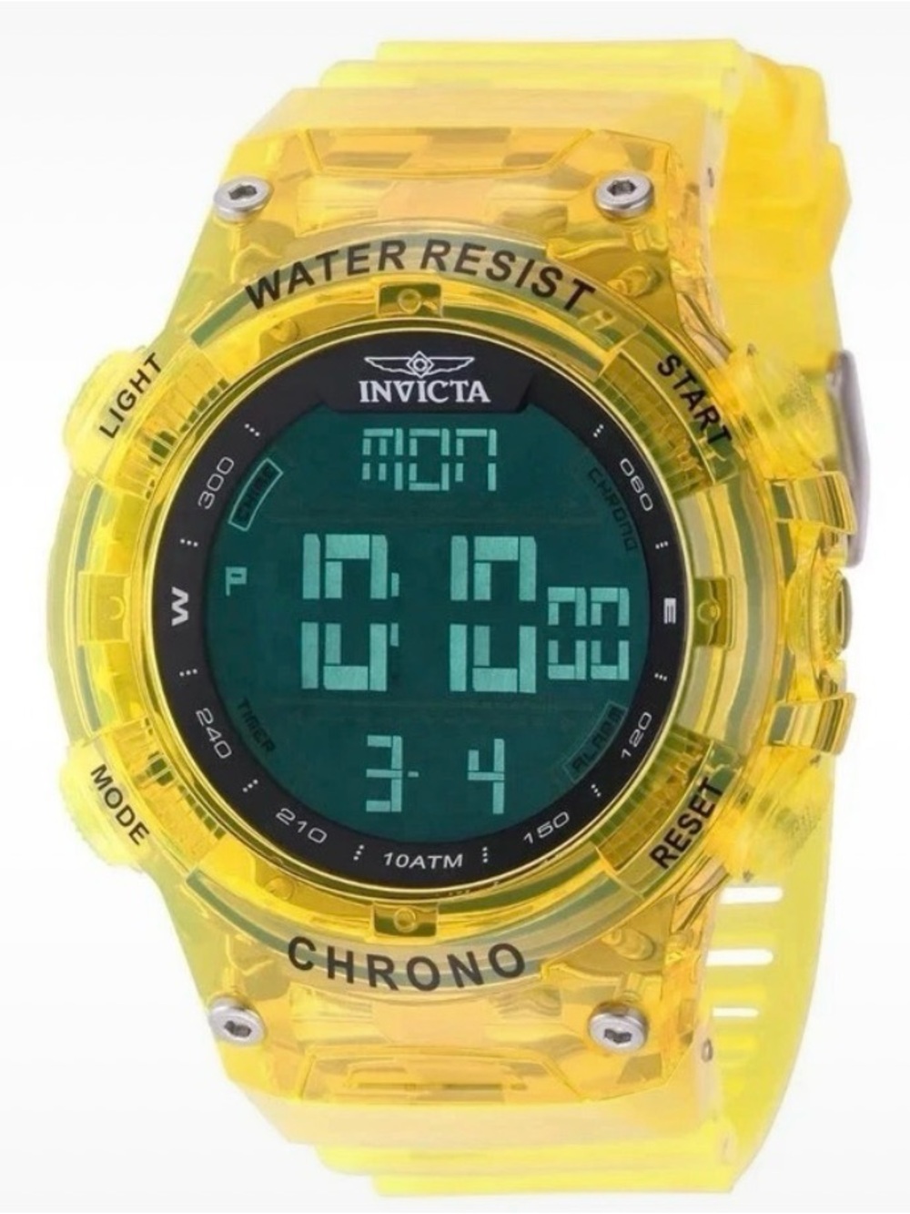 Invicta Yellow Transparent Digital Chrono Watch